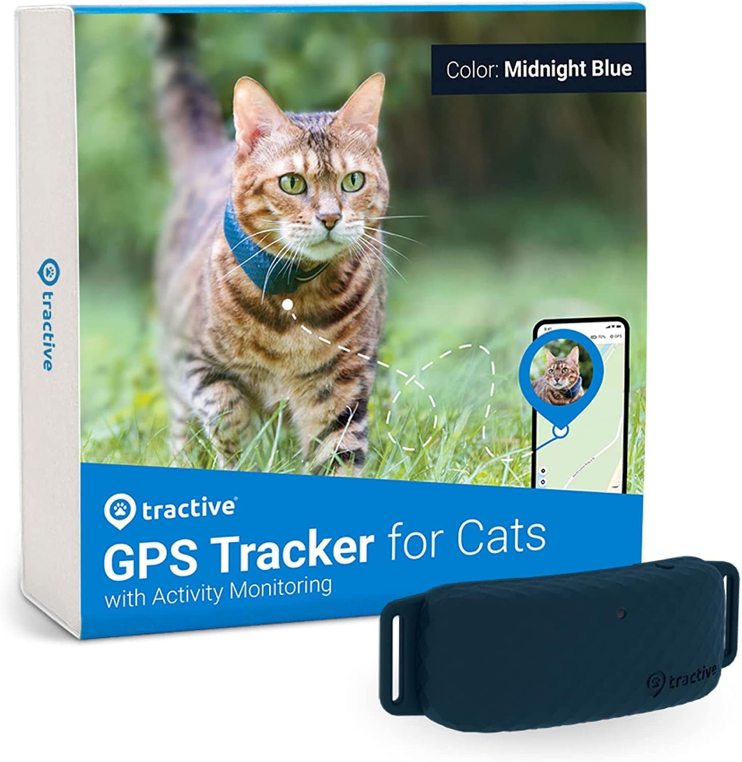 Tractive GPS Tracker & Health Monitoring for Cats (9 lbs+) - …