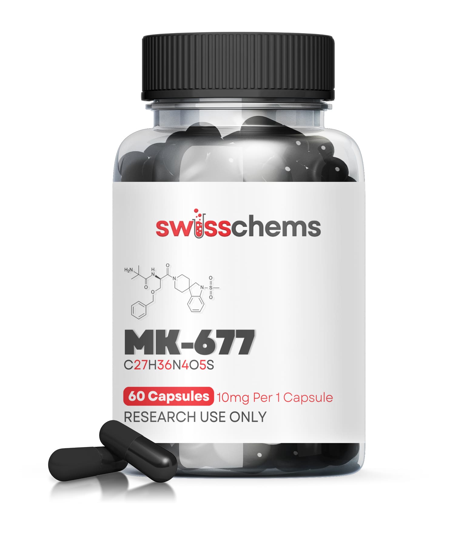 MK-677 (Ibutamoren), 600mg (10mg/capsule) 60 capsules Swiss Chems