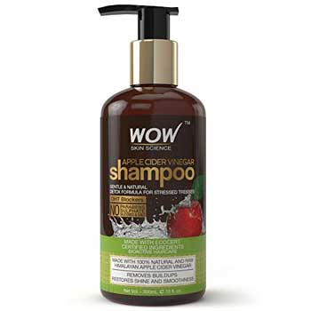 WOW Apple Cider Vinegar Shampoo - Clarifying Daily Detox Removes Buildup - Infused with Natural Appl
