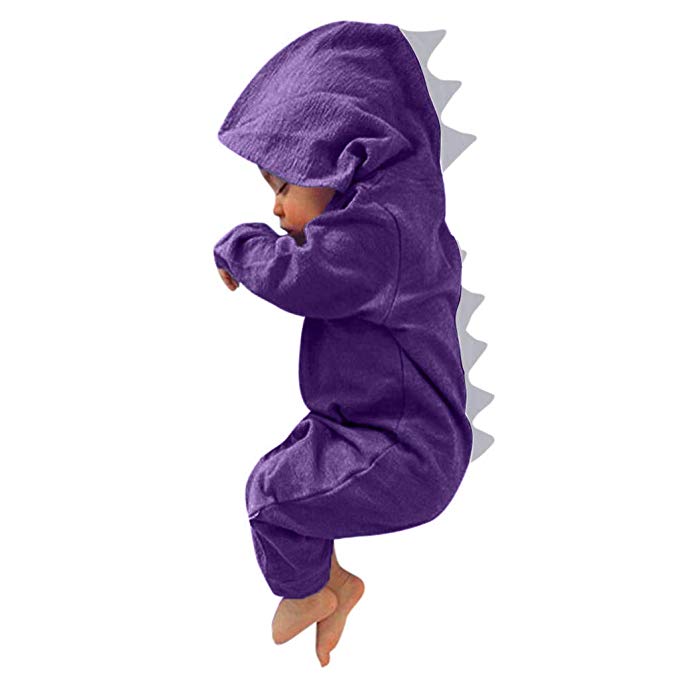 Dinosaur New Born Baby Hooded Rompers for baby Girls an