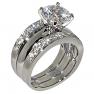 3.47 Ct. Round-shape Cubic Zirconia Cz Solitaire Bridal Engagement Wedding 3 Piece Ring Set (Center …