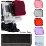 4pc Filter Kit For GoPro Hero 3 Large Dive case. Filters come w/ Soft Case. Red, Purple, Pink and Gr