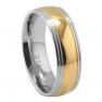 7MM Stainless Steel Two Tone Domed Wedding Band (Size 6 to 13), 10