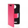 CASEPRADISE Slim Wallet Card Pouch Flip Leather Etui Stand Case Cover For HTC Desire 501 Hotpink