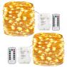GDEALER 2 Pack Fairy Lights Fairy String Lights Battery Operated Waterproof 8 Modes 60 LED 20ft Stri