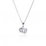 Sterling Silver CZ Stone Set Allah Sign Pendant Necklace