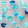 MIYA LIFE Plus Natural Fluorite Sea Glass Raw Stones LED String Lights 6.5ft 20 Lights with Remote f