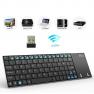 Rii K12 Ultra Slim Portable Mini Wireless KODI Keyboard with Large Size Touchpad Mouse Stainless Ste