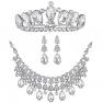 Bella-Vogue -Bridal Jewelry Sets Silver Crystal Rhinestone Earrings & Necklace & Tiara Crown-NO.284