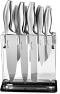Utopia Kitchen 430 Grade Stainless Steel Knives Set (11 Knives plus Acrylic Stand) - 8" Chef Kn