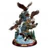 Mountaintop Eagles Masterpiece Sculpture with 5 Hand Painted 3D Nature Scenes by The Bradford Exchan