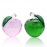 THREE FISH CRYSTAL Super Cute Crystal Apple Figurines Crystal Statue,Collection Cut Glass Decorative
