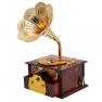 Fding Classical Trumpet Horn Turntable Gramophone Art Disc Music Box & Make up Case &Jewelry