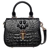 PIJUSHI Leather Crossbody Shoulder Bags for Women Crocodile Satchel Handbag black