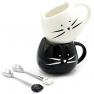 Teagas Cat Coffee Mugs for Crazy Cat Lady - Black & White Ceramic Cat Coffee Mugs and Cute Cat S