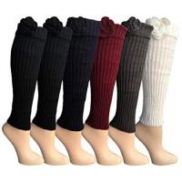 Wholesale Sock Deals Womens Warm Winter Leg Warmers, Soft Colorful and Trendy (6 Pack B