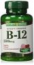 Nature's Bounty Quick Dissolve Fast Acting Vitamin B-12 2500 mcg, Natural Cherry Flavor (250 tablets