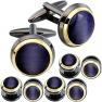 Cuff Links Tuxedo Studs Set for Men - Best Gifts for Wedding, Formal Events by HAWSON