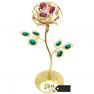 Everlasting 7.5" 24K Gold Plated Long Stem Rose Flower with Premium Colored Crystals, Great #1 