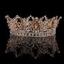 FUMUD Bridal Jewelry Baroque Tiara Crown Women Vintage Headband Rhinestone Crystal Crown (Roes gold)