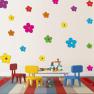 Primary Color Flower Wall Decals for Girls Room Multiple Colors Kids Wall Decor Colorful Nursery Wal
