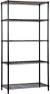 Wire Shelving System - 5-Shelf, 36in.W x 18in.D x 72in.H, Black, Model# NT72-1836BK