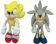 Great Eastern Sonic the Hedgehog Plush Set of 2 - Super Sonic (8958) & Silver (8960)