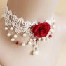 Pure Gothic Ribbon Bridal Lace Pattern Necklace Vintage Romantic Handmade Bridal Wedding White Lace 