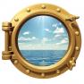 Ocean View Wall Sticker Porthole Nature Sea View Window Decal Peel and Stick Mural PO99
