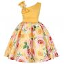 2-10T simple frock Girls Kids Floral Ruffles Flower Dress Ball Gown Party Formal Dresses Yellow.  7-