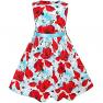 Sunny Fashion Girls Dress Blue Flower Print Red 6
