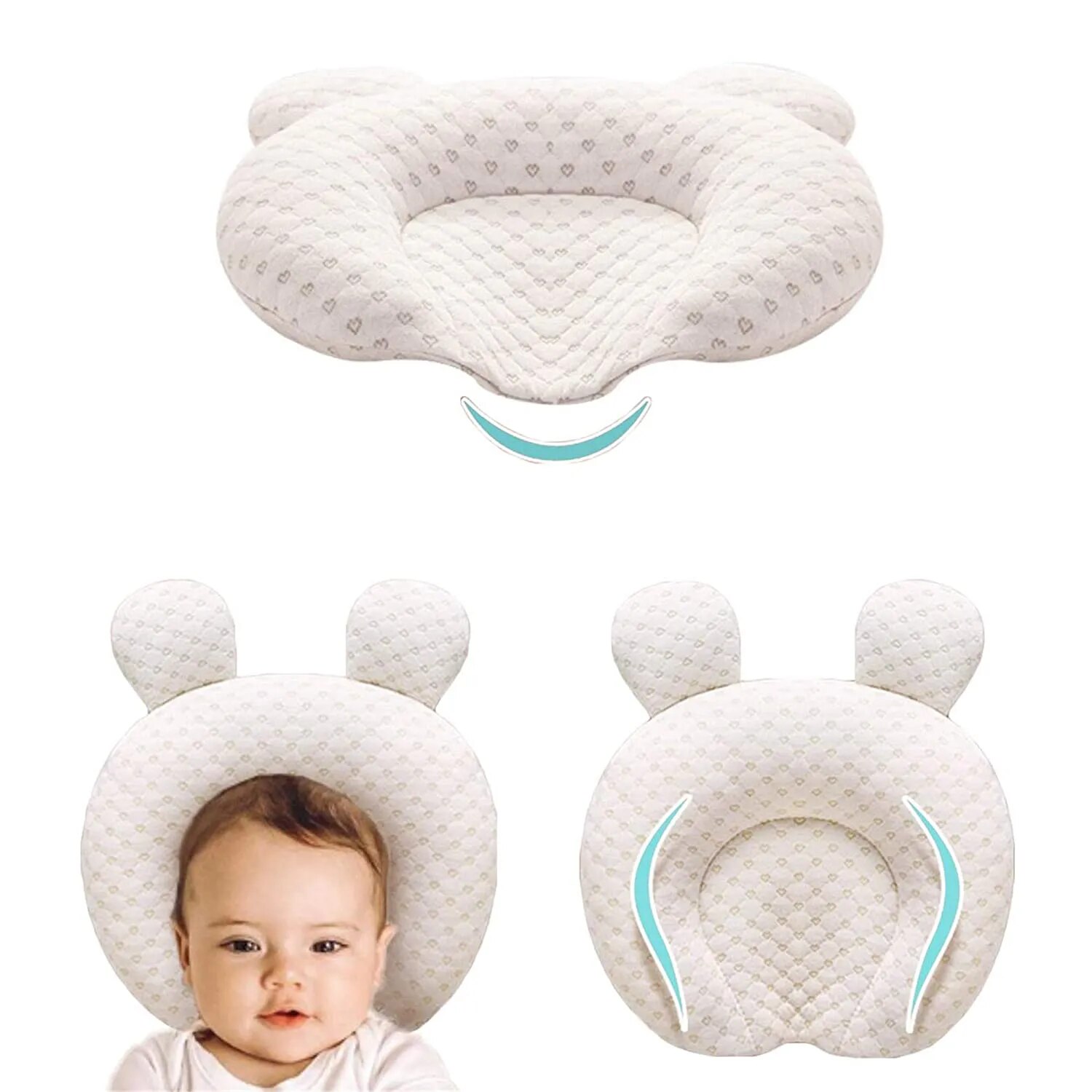 Baby Pillow Head Protector Cotton Pillow Newborn Protective Pillows Infant Sleeping Cushion for 0-1 