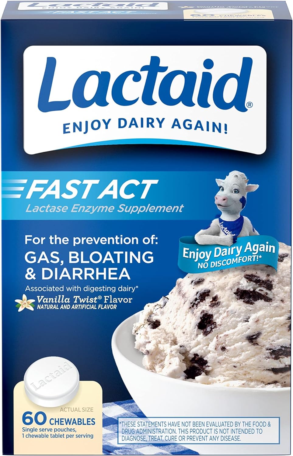 Lactaid Fast Act Lactose Intolerance Chewables with Lac