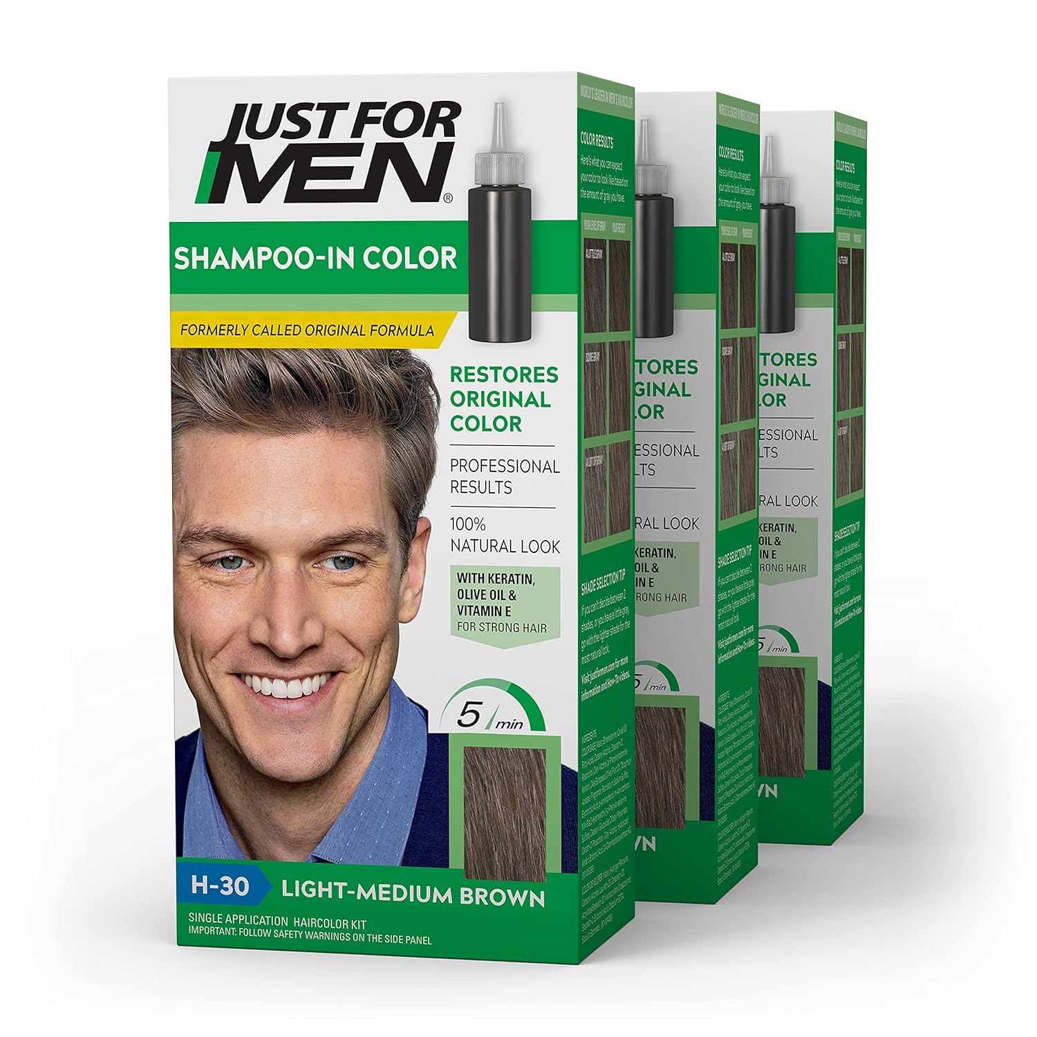 Just For Men Shampoo-In Color, Mens Hair Dye with Vitam