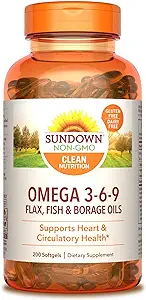 Sundown Naturals Triple Omega 3-6-9, 200 Softgels