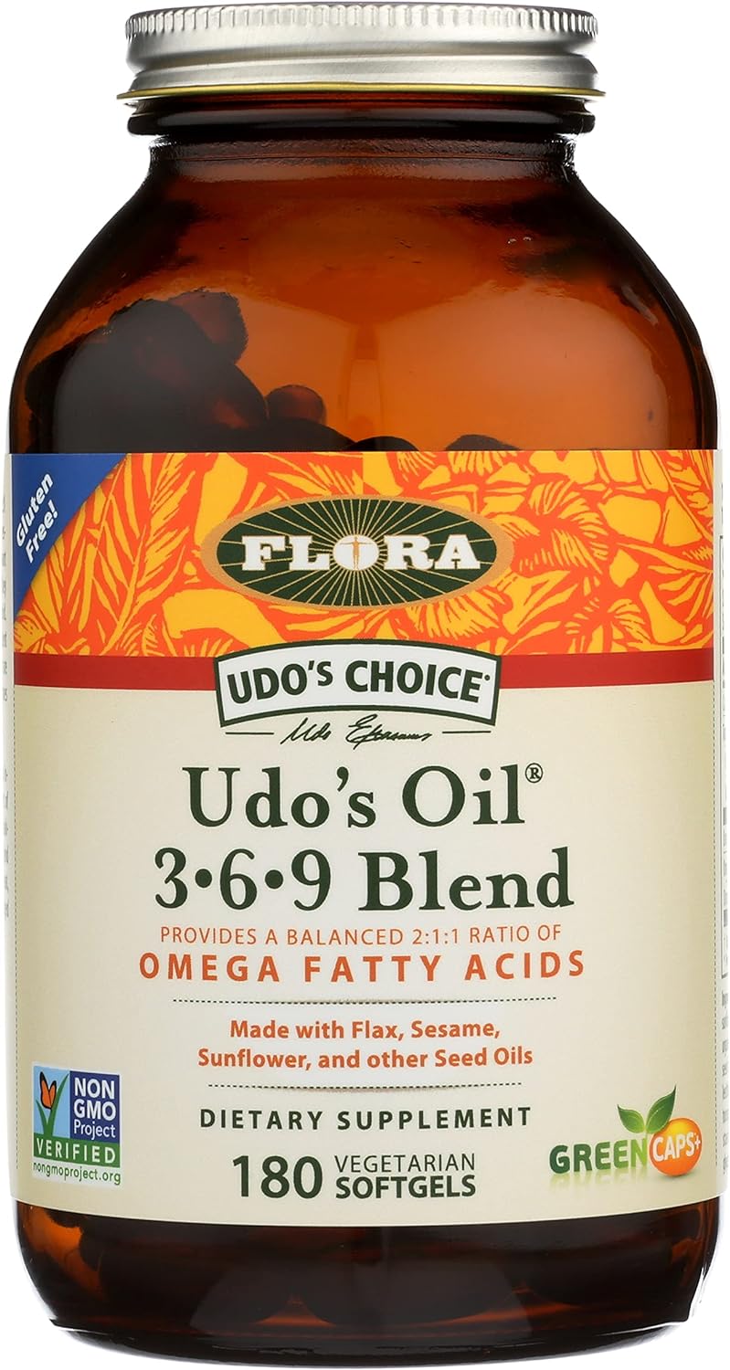 FLORA - Udos Choice, Omega 369 Oil Blend, Vegetarian Capsules, 180 Count,61582