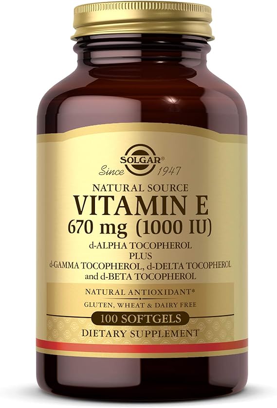 Solgar Vitamin E 670 mg (1000 IU), 100 Mixed Softgels - Natural Antioxidant, Skin & Immune Syste