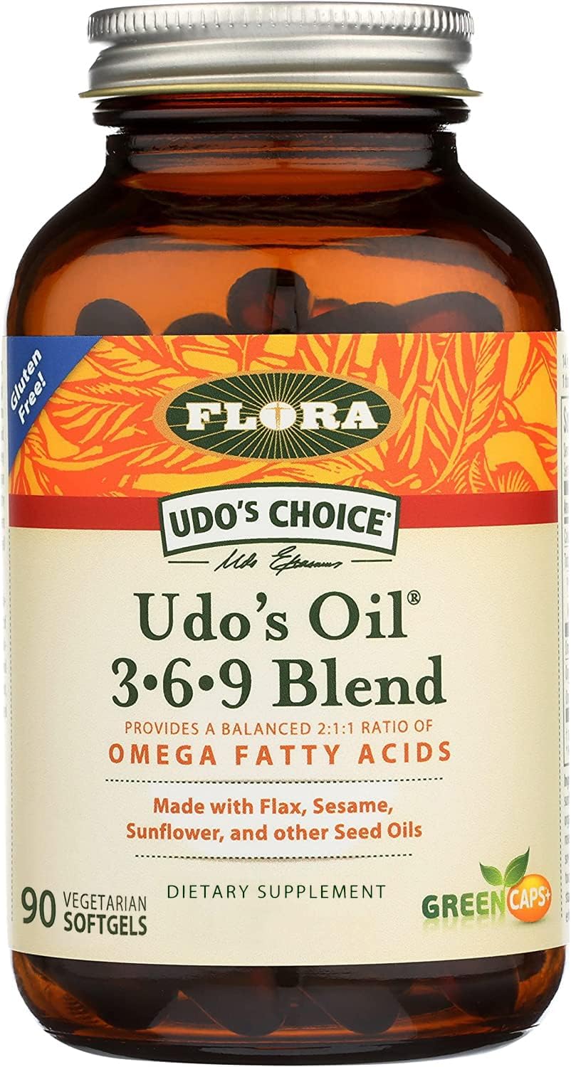 Flora - Udos Choice, Omega 369 Oil Blend, Vegetarian Capsules, 90 Count