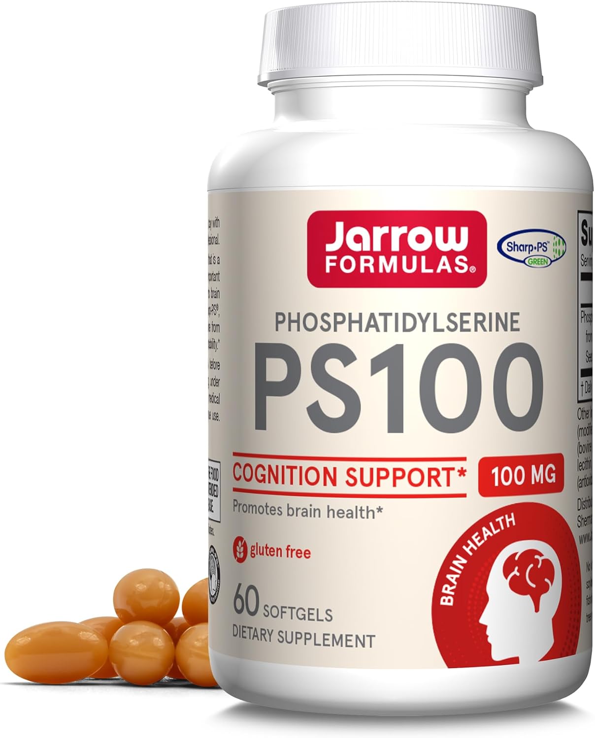 Jarrow Formulas PS 100-60 Softgels - 100 mg Phosphatidylserine (PS) - Cognition Support