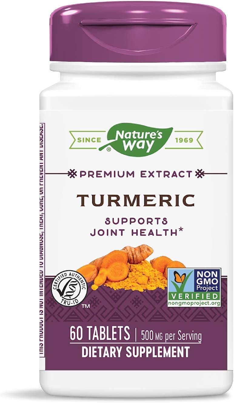 Natures Way Turmeric Extract, 95% Curcuminoids, 500 mg per serving, 60 Tablets
