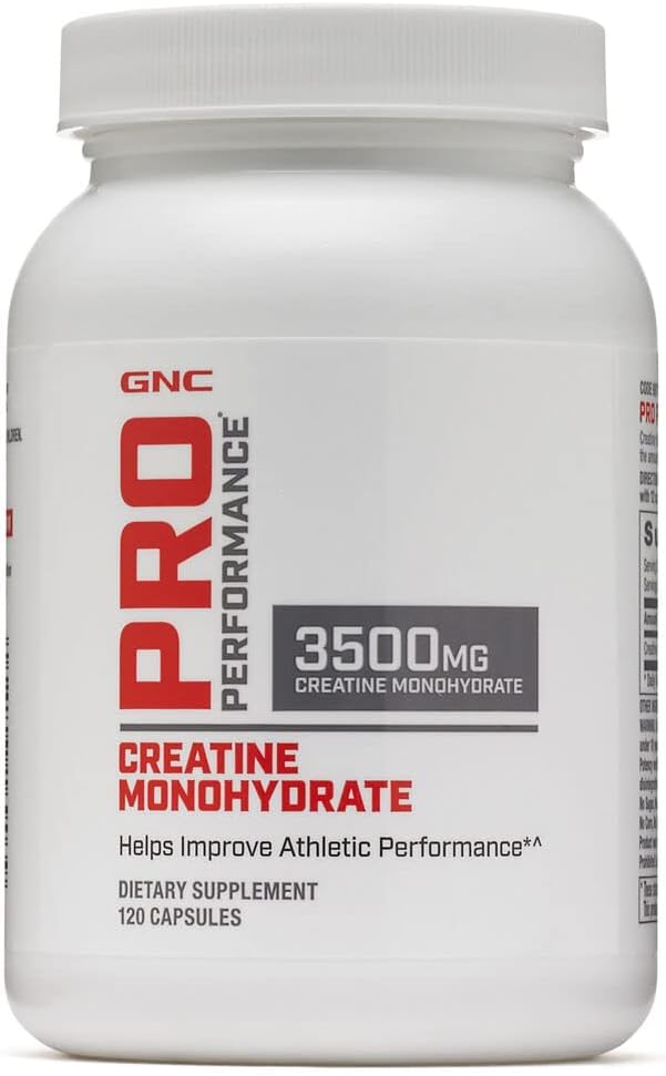 GNC Pro Performance Creatine Monohydrate 3500mg - 120 Capsules, Helps Improve Athletic Performance