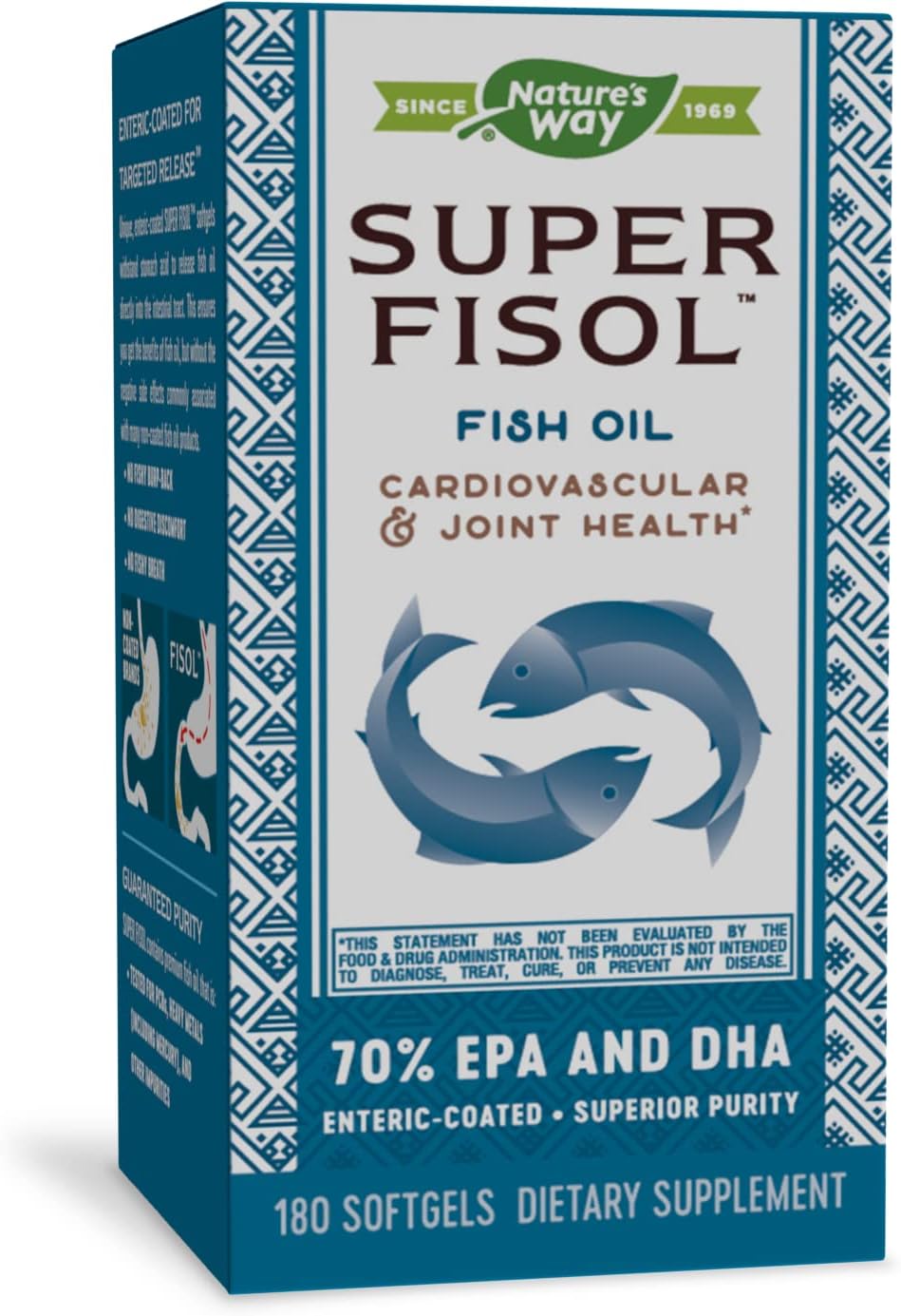 Natures Way Super Fisol Premium Fish Oil, Sustainably Sourced, Tested for PCBs, Heavy Metals, and Im