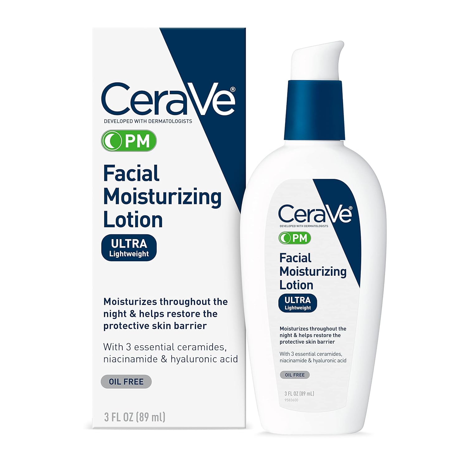 CeraVe PM Facial Moisturizing Lotion | Night Cream with