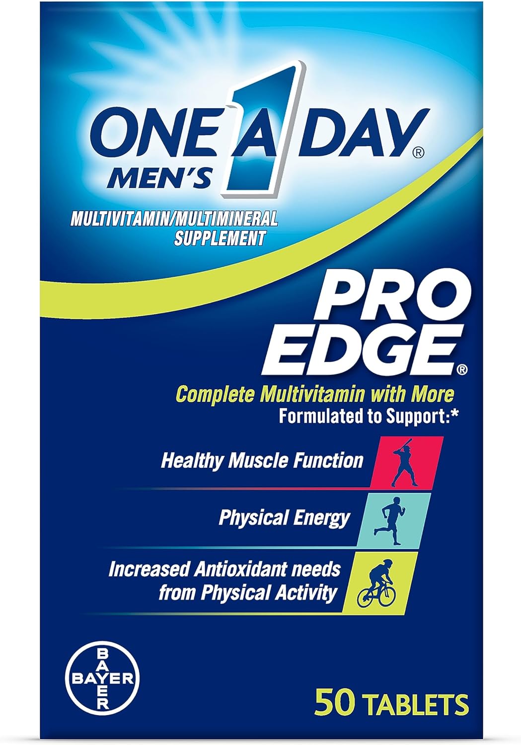 One A Day Men’s Pro Edge Multivitamin, Supplement with Vitamin A, Vitamin C, Vitamin D, Vitamin E 