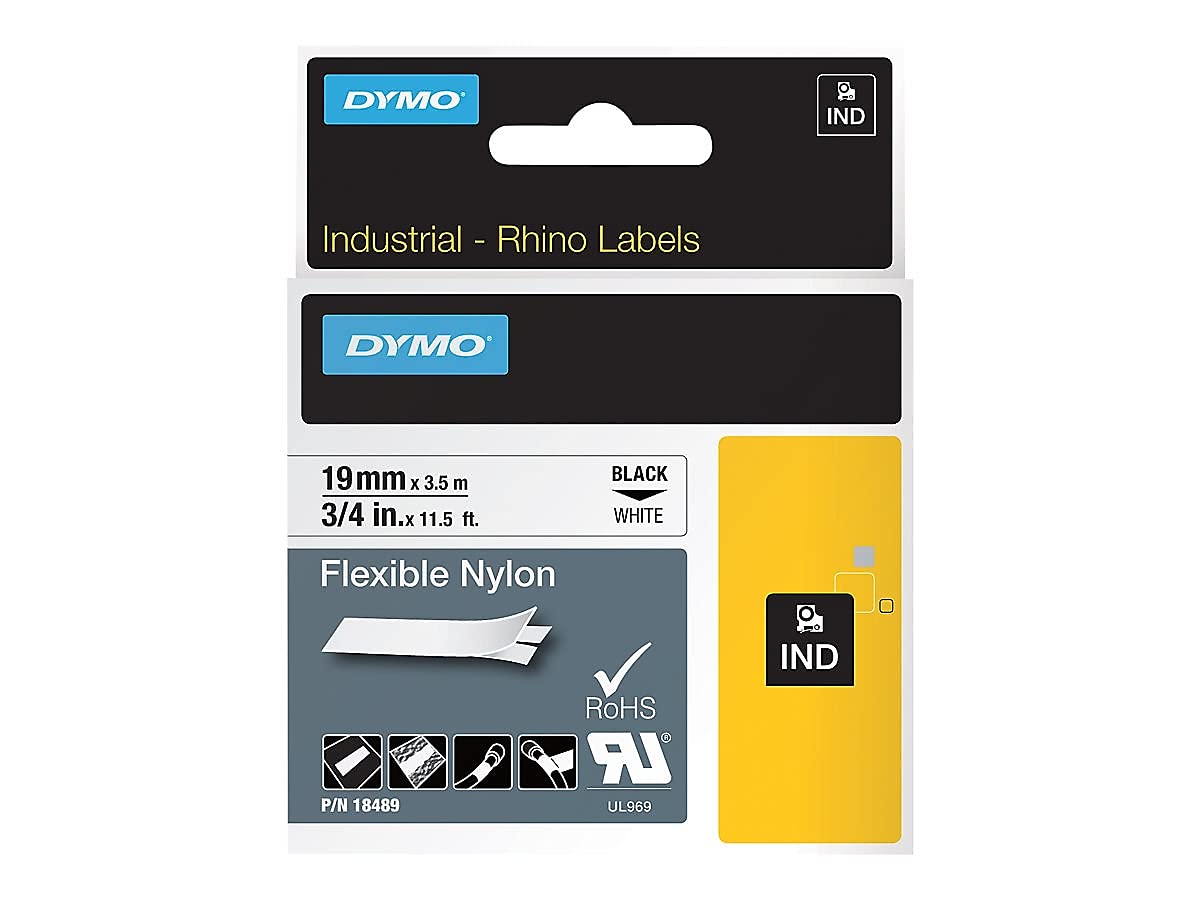 Dymo 18489 Rhino Flexible Nylon Label Tape, 3/4-In…