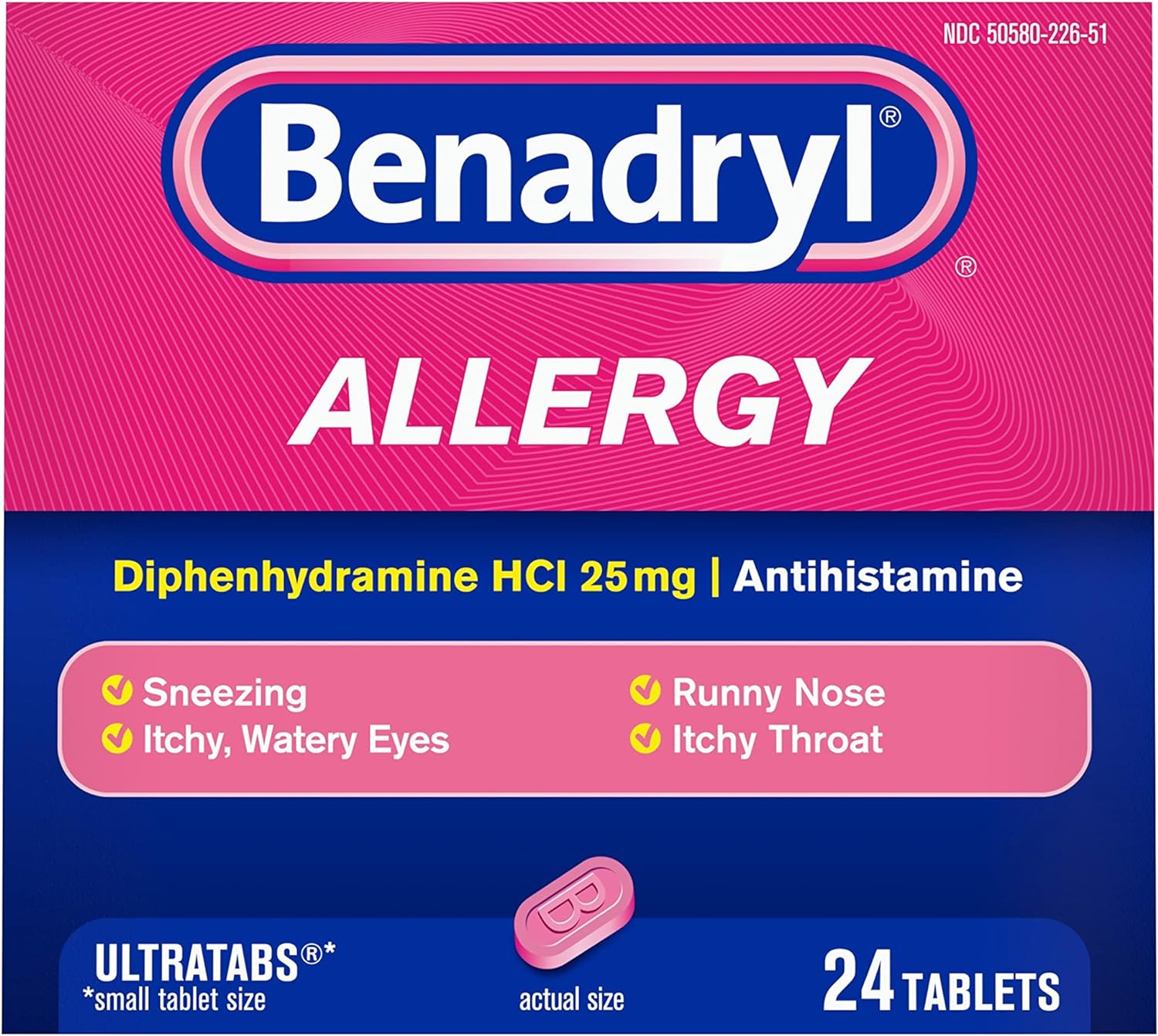 Benadryl Allergy Ultratabs Tablets, 24 Count ( Pack of 2 )