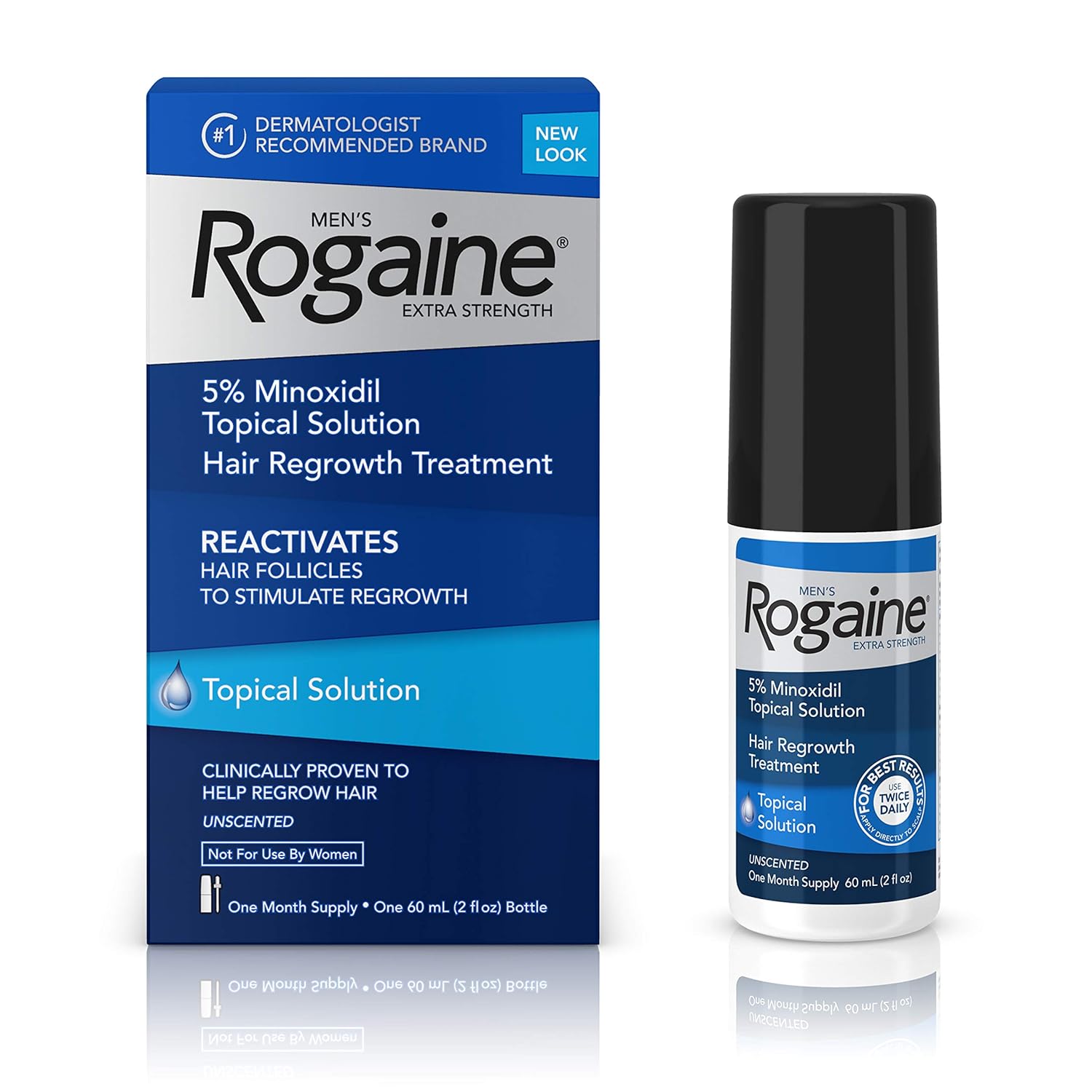 Men's Rogaine Extra Strength 5% Minoxidil Topical Solution for Hair Loss and Hair Regrowth, Topical 