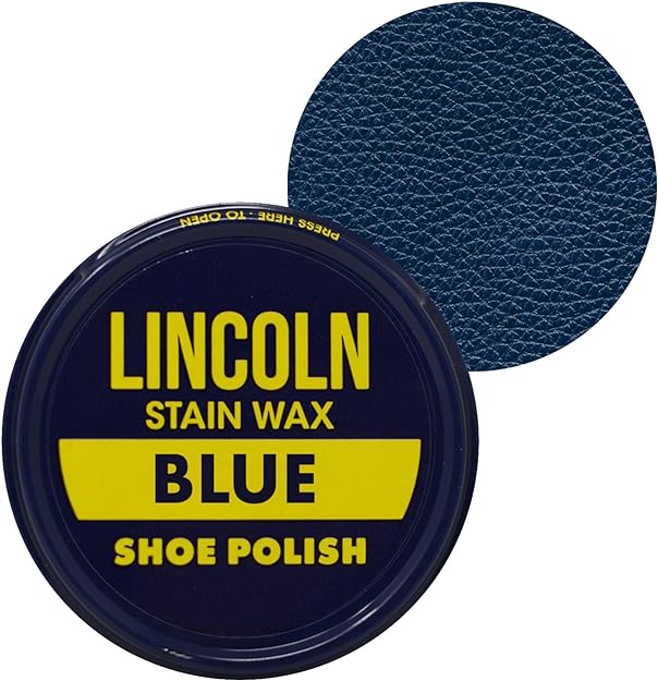 Lincoln Stain Wax Shoe Polish 2 1/8 oz (Blue) by Lincoln