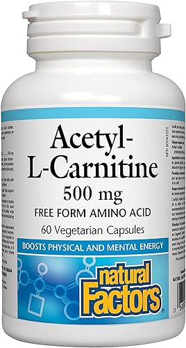 Natural Factors Acetyl L Carnitine 500 milligrams, 60 V