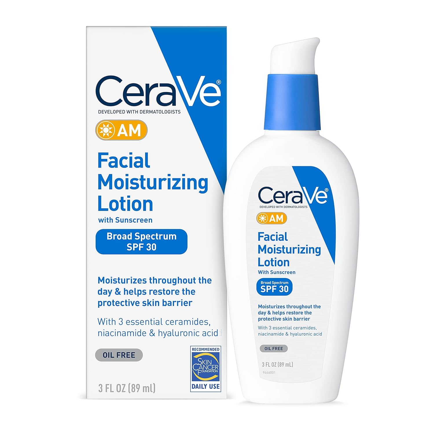 CeraVe AM Facial Moisturizing Lotion SPF 30 | Oil-Free 